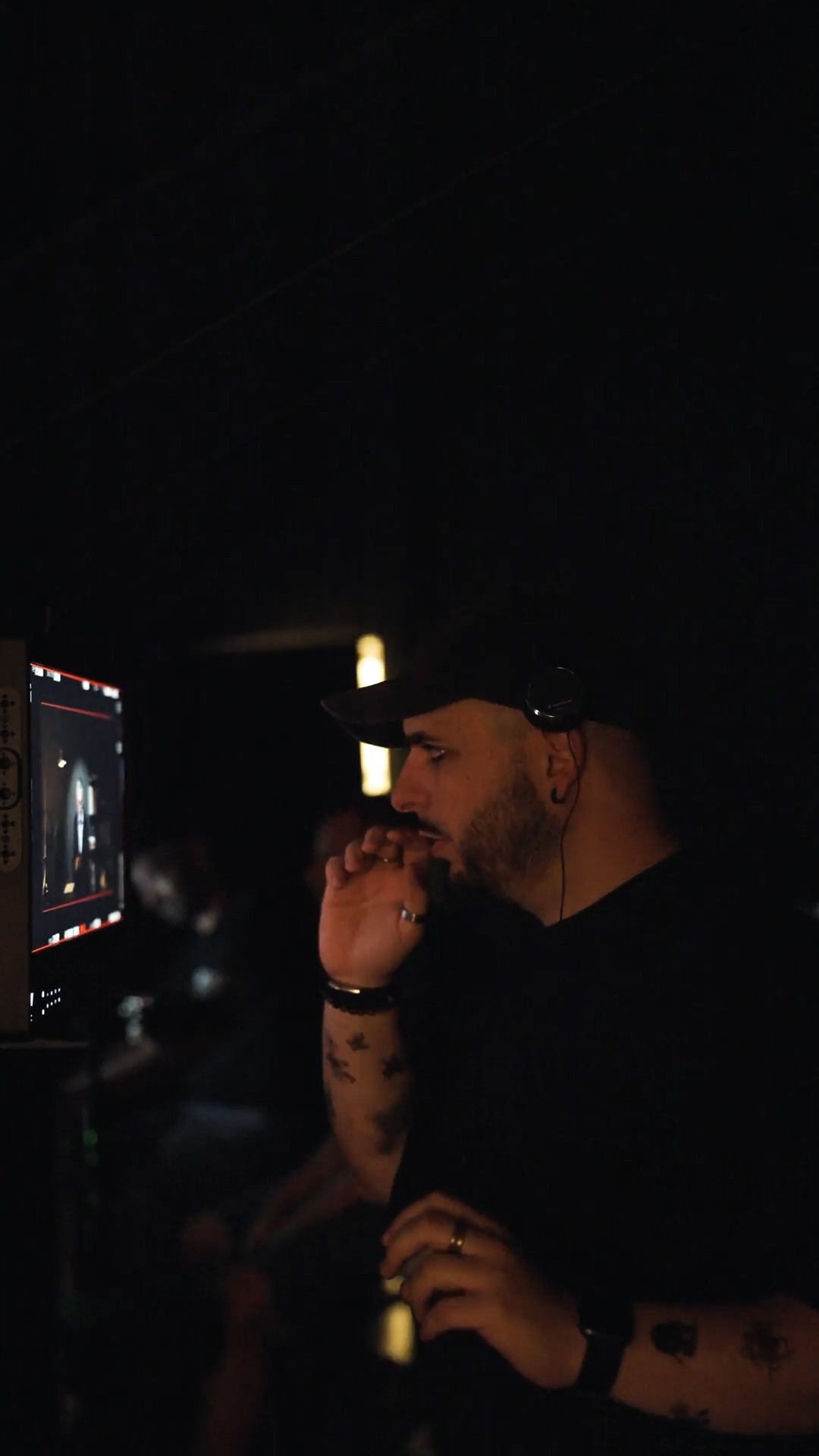 Director at the monitor